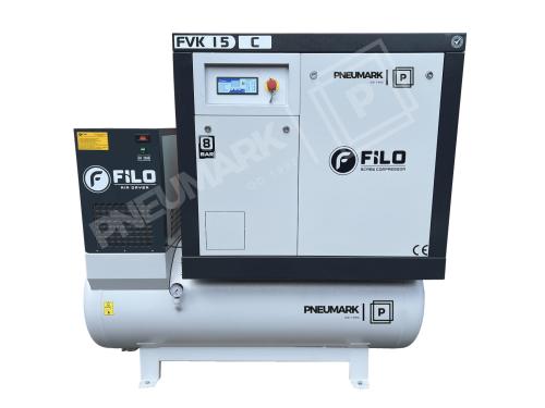Kompresor śrubowy FVK 15 C 8 bar 500L osuszacz + mikrofiltry 